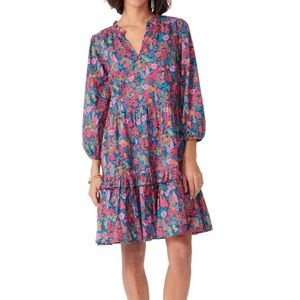 J.Crew Floral Ruffleneck tiered popover dress in Liberty Ciara Print Knee Length
